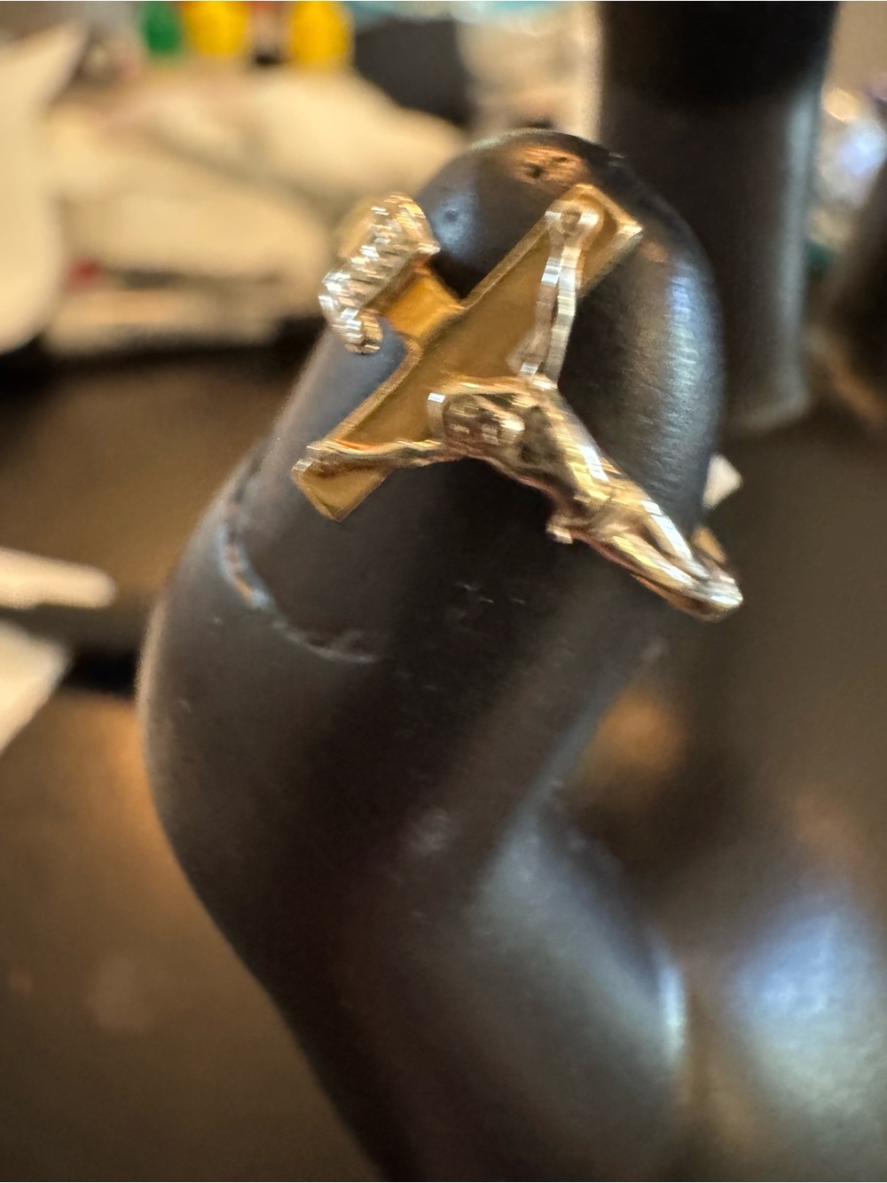 10k crucifix stamped acid tested